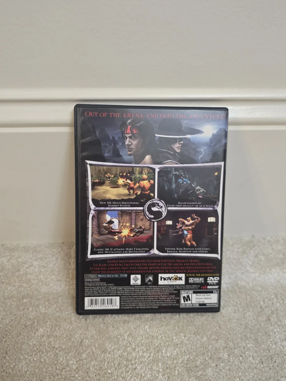 Sony Mortal Kombat: Shaolin Monks - Black/Red Game Case